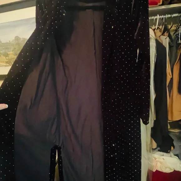 Skies are Blue Black Velvet Duster - Picture 4 of 5